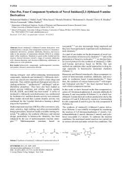 One-Pot, Four-Component Synthesis of Novel Imidazo[2,1