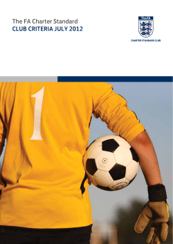 The FA Charter Standard CLUB CRITERIA