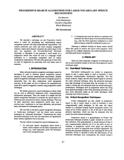 progressive-search algorithms for large