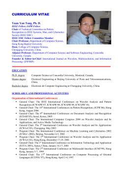 CURRICULUM VITAE - Department of Computer Science, Hong