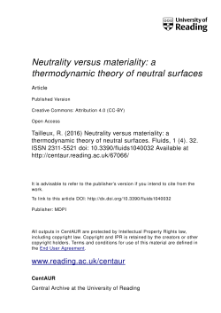 A Thermodynamic Theory of Neutral Surfaces