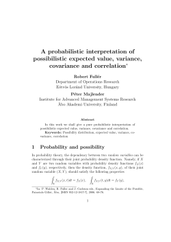A probabilistic interpretation of possibilistic expected value, variance