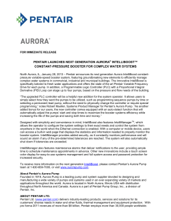 pentair launches next generation aurora&reg; intelliboost&trade; constant