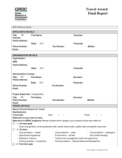 GRDC - Travel Award Final Report Form [Word 103 KB]