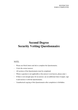 Second Degree Security Vetting Questionnaire