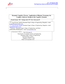 Dynamic Cognitive Process Application of Blooms Taxonomy