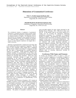 The 1995 Cognitive Science Conference Paper - UNC