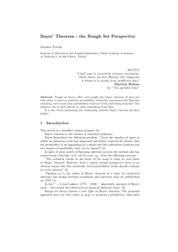 Bayes` Theorem - the Rough Set Perspective