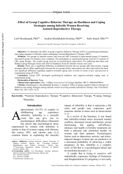 Effect of Group Cognitive Behavior Therapy on Hardiness and