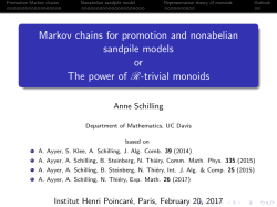 Markov chains for promotion and nonabelian sandpile models or