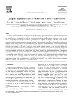 Lycopene degradation and isomerization in tomato dehydration