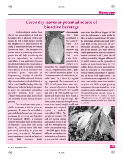 Cocoa dry leaves as potential source of bioactive beverage