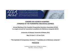 program - Canadian Comparative Literature Association