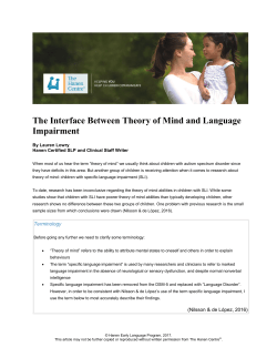 The Interface Between Theory of Mind and Language Impairment