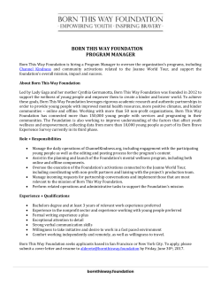 born this way foundation program manager