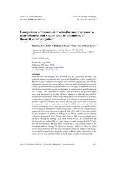 Comparison of human skin opto-thermal response to near