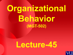 Organizational Behavior