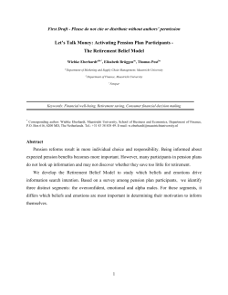 The Retirement Belief Model