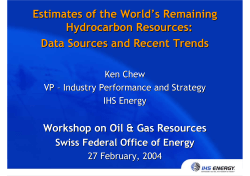 Estimates of the World`s Remaining Hydrocarbon Resources: Data