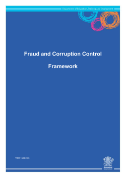 Fraud and Corruption Control Framework