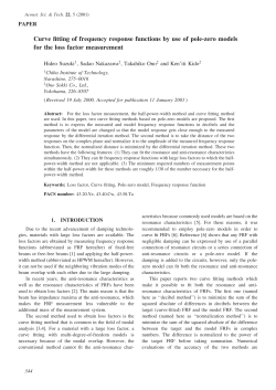 Curve fitting of frequency response functions by use of - J