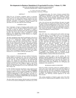 the use of decision simulations in management training