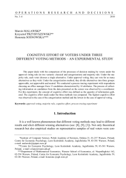 COGNITIVE EFFORT OF VOTERS UNDER THREE DIFFERENT