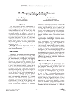 How Management Actions Affect Social Exchanges in Outsourcing