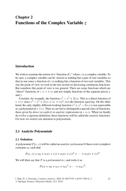 Functions of the Complex Variable z