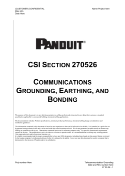 Boilerplate Grounding and Bonding Specification - 27 05 26