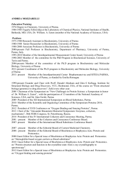 ANDREA MOZZARELLI: CURRICULUM VITAE ET STUDIORUM