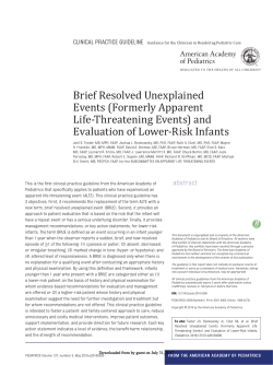 (Formerly Apparent Life-Threatening Events) and