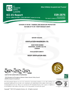 ESR-2876 - Ventilation Maximum Ltd. - ICC-ES