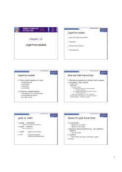 cognitive models - Human Computer Interaction