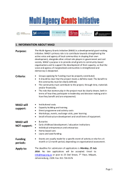 this application form contains - Multi Agency Grants Initiative
