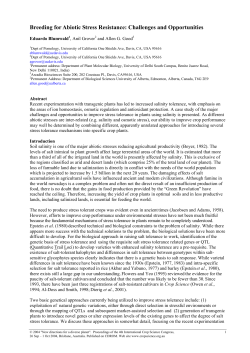 Breeding for Abiotic Stress Resistance