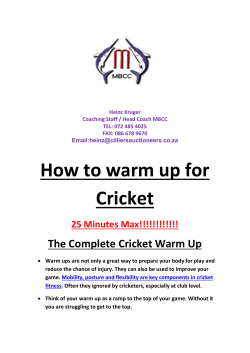The complete warm up - Mossel Bay Cricket Club