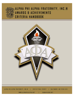 Awards and Achievement Handbook - Alpha Phi Alpha Fraternity