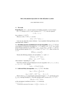 THE LINEARIZED EQUATION IN THE H&Ouml;LDER CLASSES 0.1. The