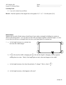 Lesson 5-6: Related Rates