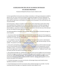 Guidelines for the Use of Alcoholic Beverages on Church Property