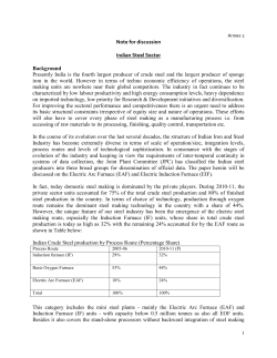 Annex 2 Note for discussion Indian Steel Sector Background