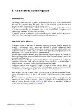 L` Amplificazione in audiofrequenza