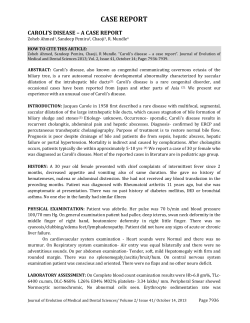 CASE REPORT CAROLI`S DISEASE – A CASE REPORT Zoheb