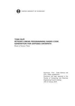Integer Linear Programming Based Code Generation for Exposed