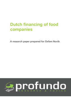 Dutch financing of food companies