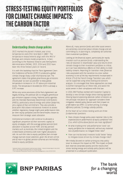 the carbon factor - BNP Paribas Securities Services