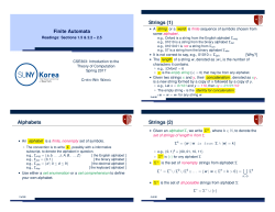 Finite Automata Alphabets Strings (1) Strings (2)