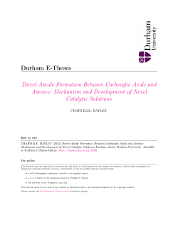 Direct Amide Formation Between Carboxylic Acids and Amines