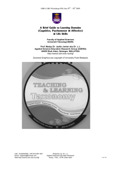 A Brief Guide to Learning Domains (Cognitive, Psychomotor